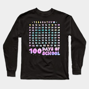 100Th Day Of School Teacher Kids 100 Days Math Numbers Long Sleeve T-Shirt